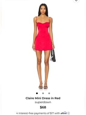 Superdown Claire Mini Dress Red XXS NEW